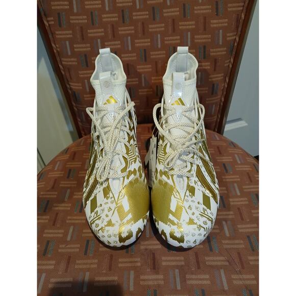 New Mens 11.5 Adidas Freak 23 7v7 SMU Football Cleats White Gold Metallic HP2442 main image 6